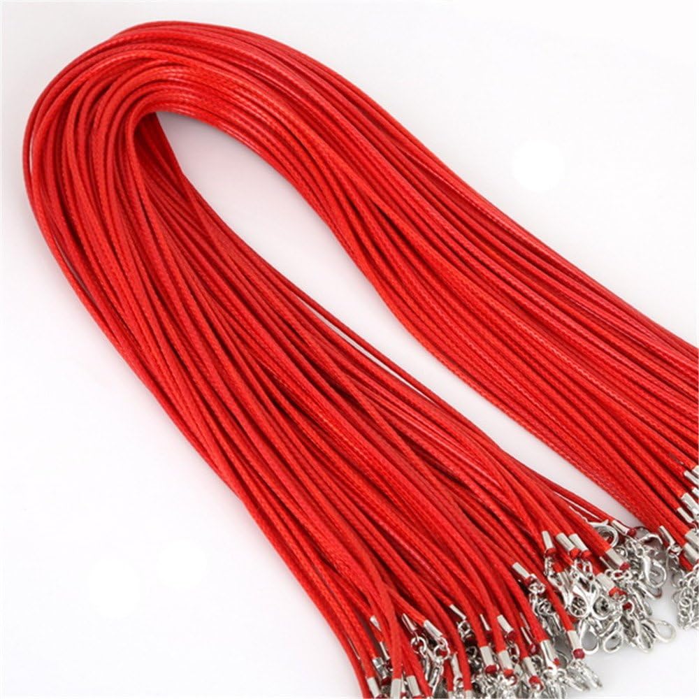 30 Pcs/lot 2mm Faux Handmade Leather String Cord Braided Rope Necklaces & Pendant Chain Charms with Lobster Clasp DIY Findings (Red) 
30 Pcs/lot 2mm Faux Handmade Leather String Cord Braided Rope Necklaces & Pendant Chain Charms with Lobster Clasp DIY Findings (Red)