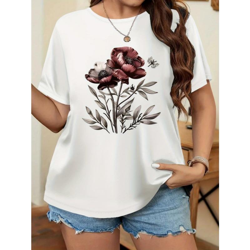 Women s Large Size Short Sleeve T-Shirt Summer Women s Flower Front Print Large Size Short Sleeve T-Shirt Top 5XL
Women s Large Size Short Sleeve T-Shirt Summer Women s Flower Front Print Large Size Short Sleeve T-Shirt Top 5XL