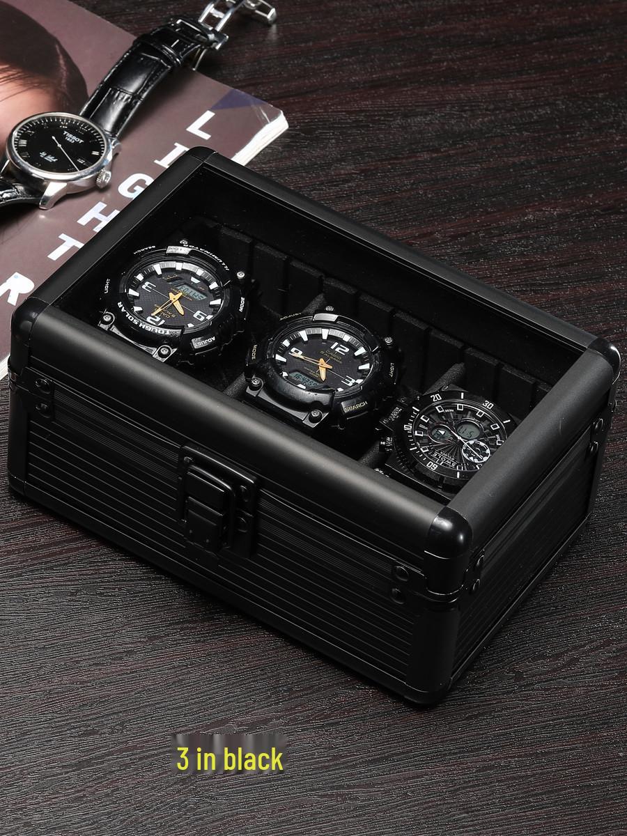 Регулируемый алюминиевый кейс для часов, черный - Доступен на 3, 5, 10, 18 или 24 слота.
Регулируемый алюминиевый кейс для часов, черный - Доступен на 3, 5, 10, 18 или 24 слота.