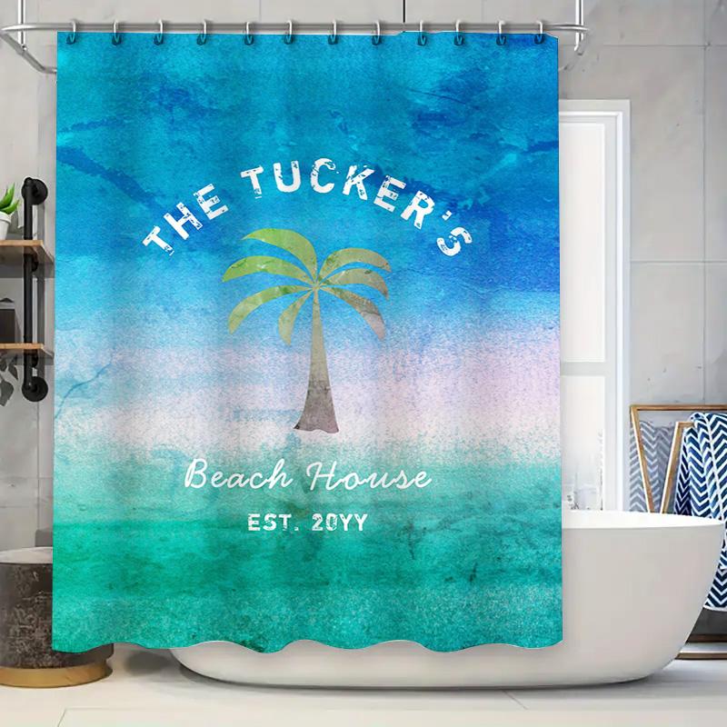 Customizable Shower Curtain Beach House Decor With Palm Tree Design For Bathrooms In Blue Gradient Colors Perfect Gift Idea Est. W60H190(CM)-1 Pcs
Customizable Shower Curtain Beach House Decor With Palm Tree Design For Bathrooms In Blue Gradient Colors Perfect Gift Idea Est. W60H190(CM)-1 Pcs
