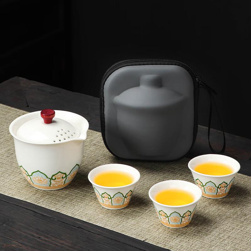 Shangqi Portable Ceramic Travel Tea Set - One Pot, Three Cups
Shangqi Portable Ceramic Travel Tea Set - One Pot, Three Cups