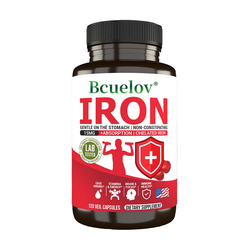Chelated iron, 15mg, ferrous glycinate, 120 capsules, dietary supplement 120 Capsules
Chelated iron, 15mg, ferrous glycinate, 120 capsules, dietary supplement 120 Capsules