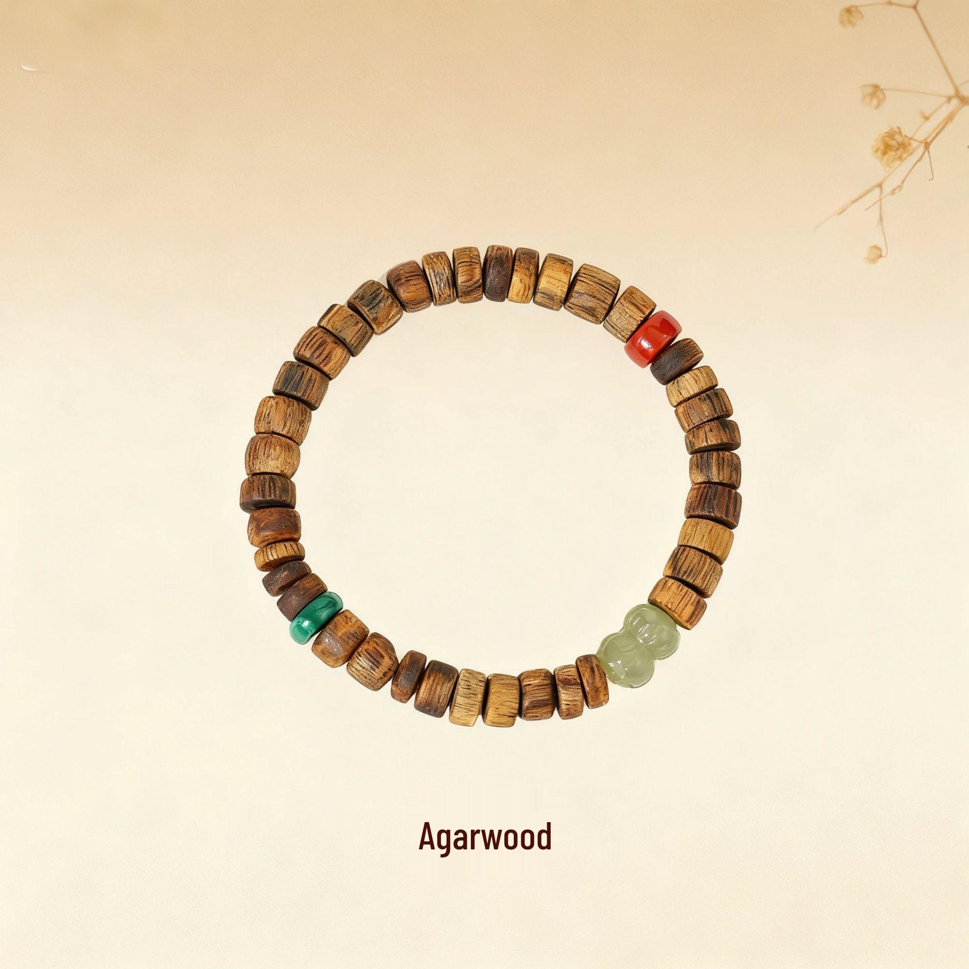 Original Agarwood & Southern Red Agate Bead Bracelet with Malachite & Hetian Jade Double Lotus
Original Agarwood & Southern Red Agate Bead Bracelet with Malachite & Hetian Jade Double Lotus