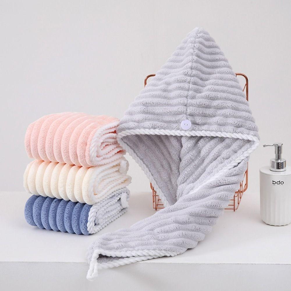 with Button Quick-dry Hair Towel Cap Super Absorption Bath Hat New Hair Drying Wrap сірий
with Button Quick-dry Hair Towel Cap Super Absorption Bath Hat New Hair Drying Wrap сірий