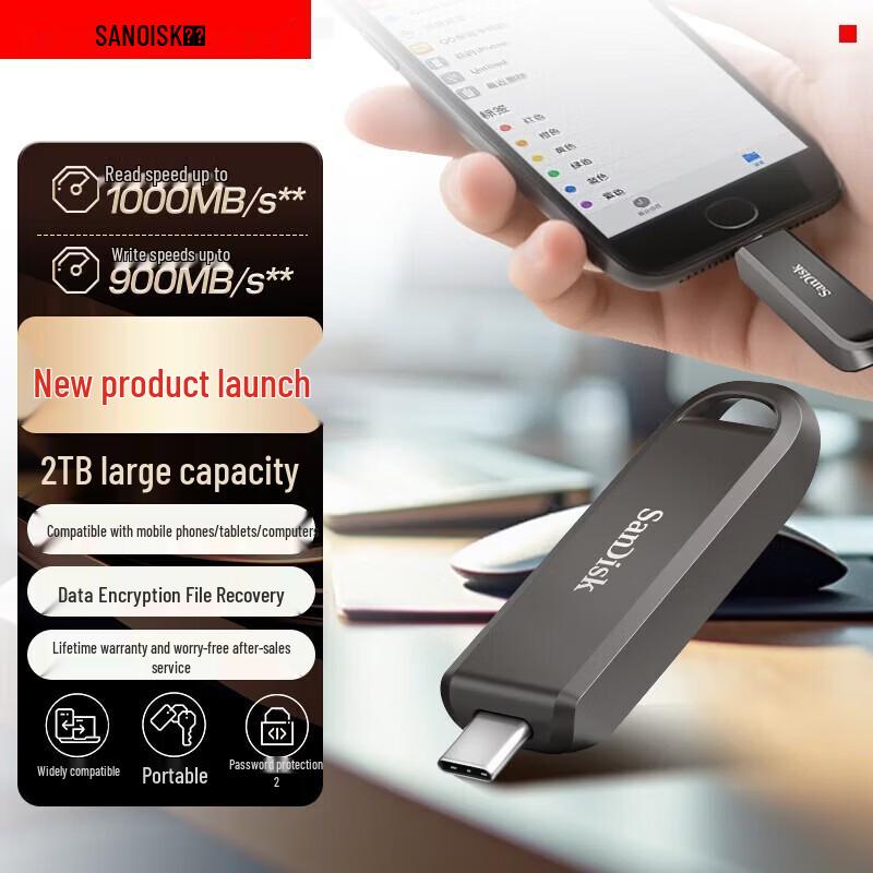 SanDisk CZ890 Type-C USB 3.2 Portable SSD
SanDisk CZ890 Type-C USB 3.2 Portable SSD