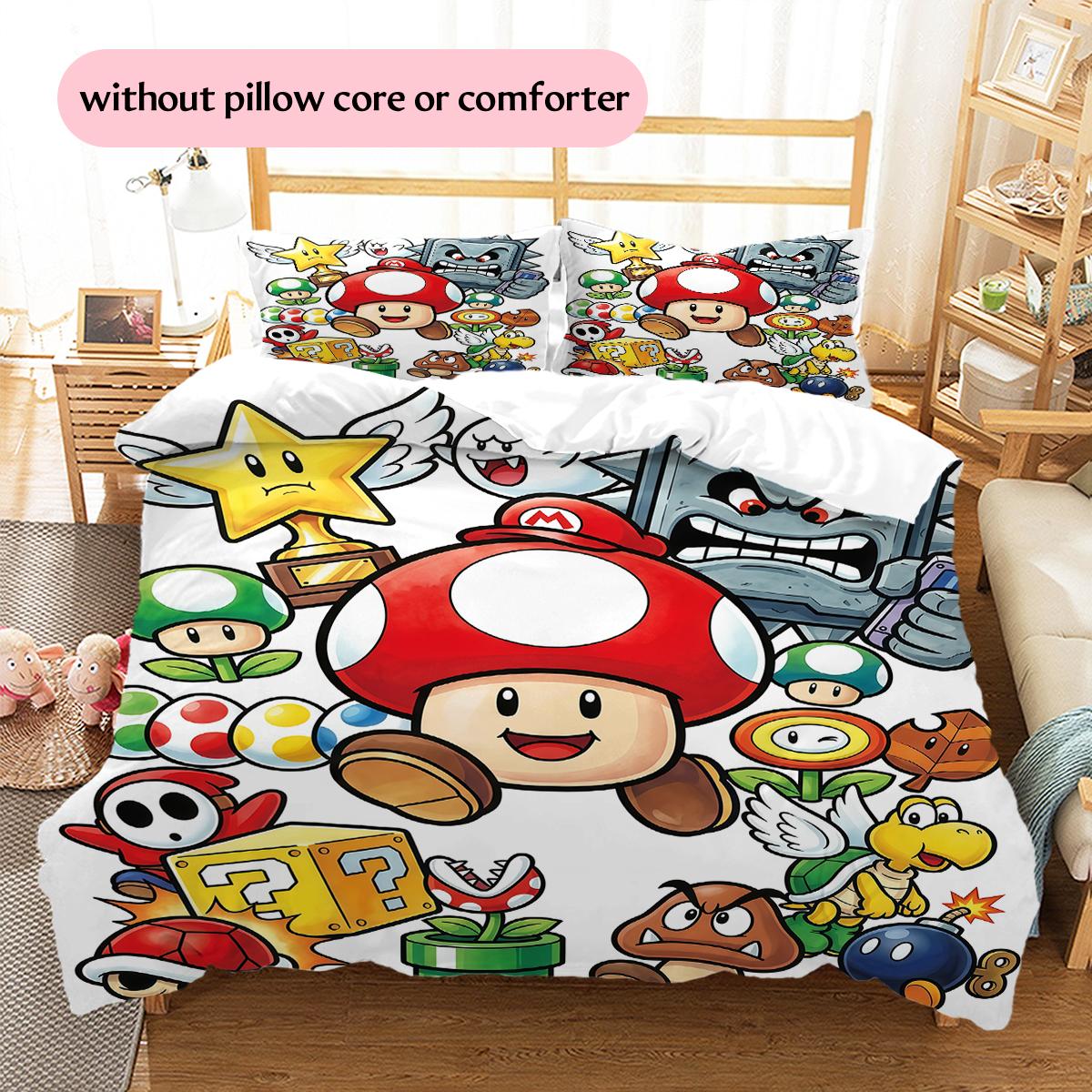 Mario Icon Elements Pattern Bedding Home Decoration Festival Gift (1 * duvet cover + 2 * pillowcase, without core) 135x200cm
Mario Icon Elements Pattern Bedding Home Decoration Festival Gift (1 * duvet cover + 2 * pillowcase, without core) 135x200cm