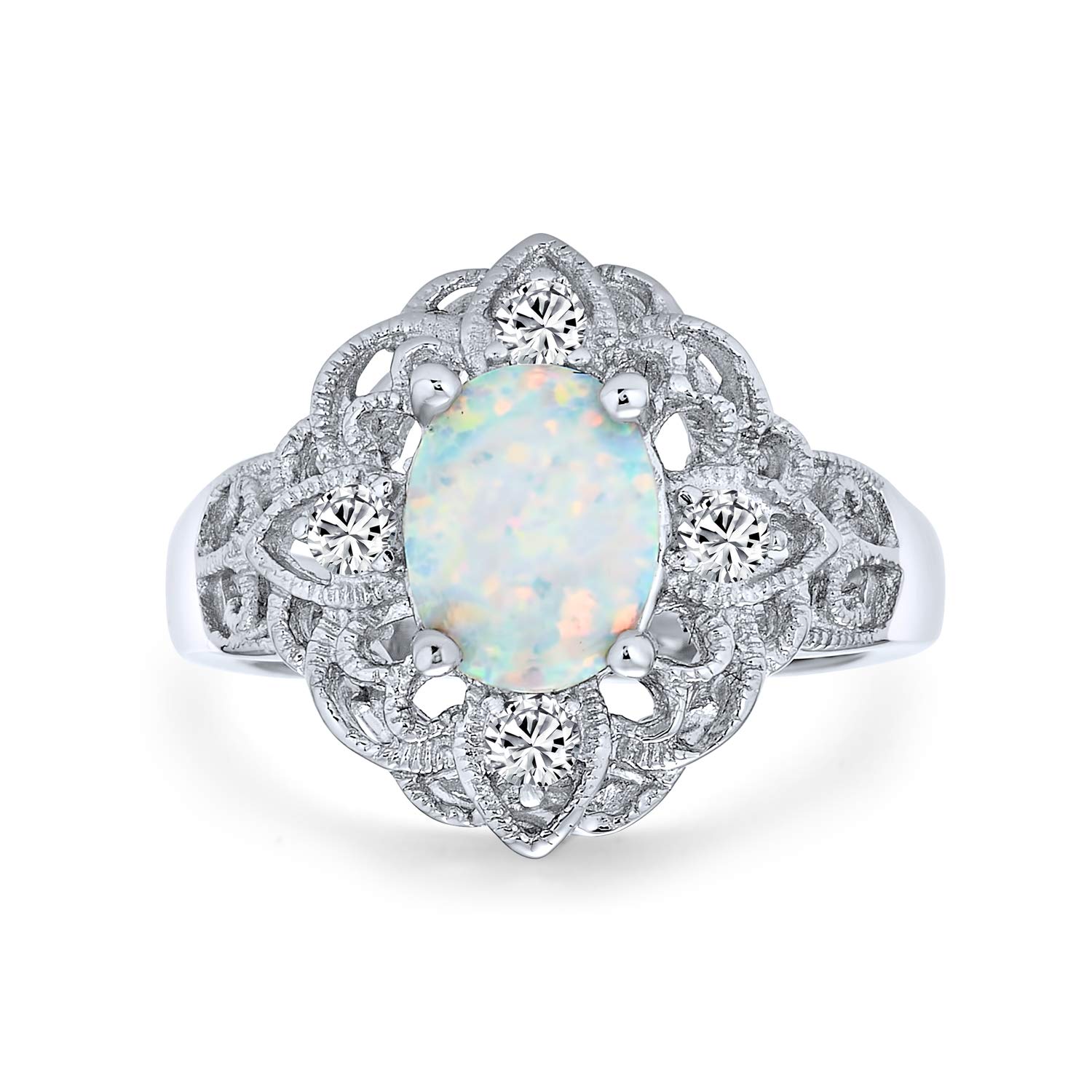 Vintage Style Cubic Zirconia Ornate Filigree Oval Flower White Created Opal Boho Full Finger Ring Sterling Silver .925
Vintage Style Cubic Zirconia Ornate Filigree Oval Flower White Created Opal Boho Full Finger Ring Sterling Silver .925