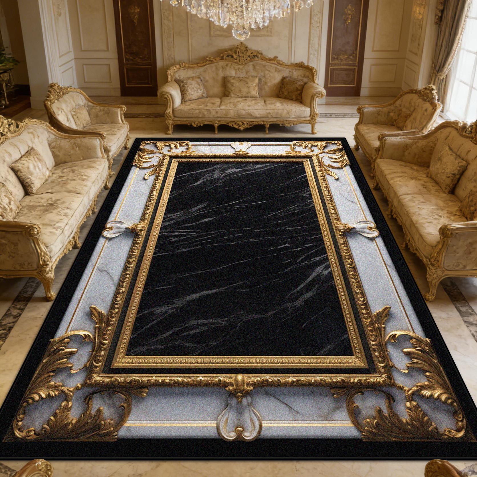 Chinese Luxury Marble Non-slip Living Room Carpet Short Velvet Resilient Black Gold Rug Large Size Easy Clean Fluffy Floor Mats 40cm x 60cm
Chinese Luxury Marble Non-slip Living Room Carpet Short Velvet Resilient Black Gold Rug Large Size Easy Clean Fluffy Floor Mats 40cm x 60cm