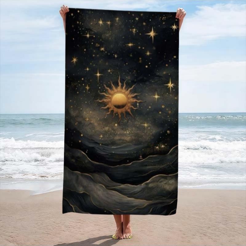 Black Golden Sun Totem Pattern Beach Towel, Super Absorbent Beach Towel, Comfortable and Practical Quick-Dry Swimming Towel W40*H60(CM)
Black Golden Sun Totem Pattern Beach Towel, Super Absorbent Beach Towel, Comfortable and Practical Quick-Dry Swimming Towel W40*H60(CM)
