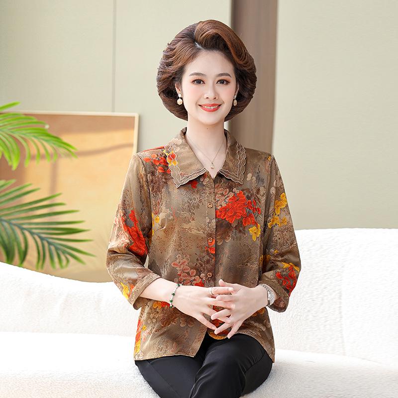 Women s Spring/Summer Seven-Sleeve Silk Lapel Shirt - Plus Size, Stylish Print for Middle-Aged and Elderly Mothers 3XL (120-135 lbs) оранжевый/красный
Women s Spring/Summer Seven-Sleeve Silk Lapel Shirt - Plus Size, Stylish Print for Middle-Aged and Elderly Mothers 3XL (120-135 lbs) оранжевый/красный