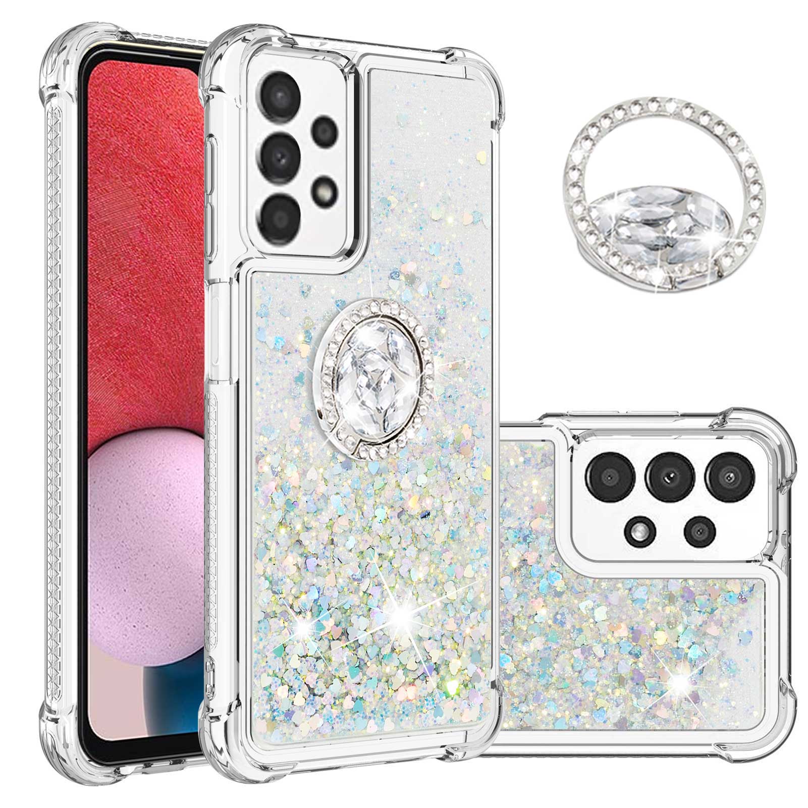 For Samsung Galaxy A13 4G TPU Case with Kickstand Quicksand Shockproof Cover Silver/Hearts
For Samsung Galaxy A13 4G TPU Case with Kickstand Quicksand Shockproof Cover Silver/Hearts