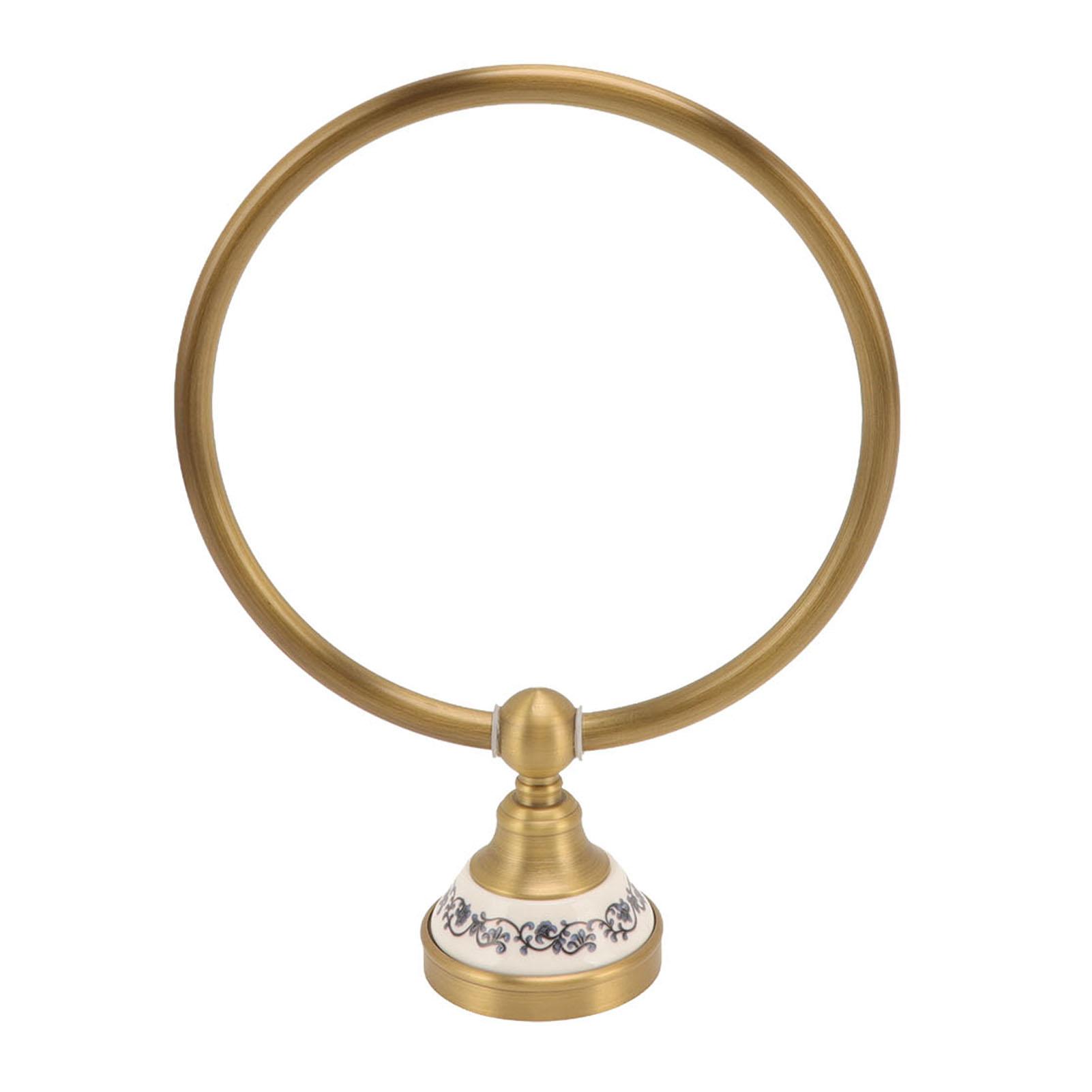 Towel Ring Antique Brass Finish Wall Mounted Bathroom Hand Towel Holder with Blue and White Porcelain Decal
Towel Ring Antique Brass Finish Wall Mounted Bathroom Hand Towel Holder with Blue and White Porcelain Decal