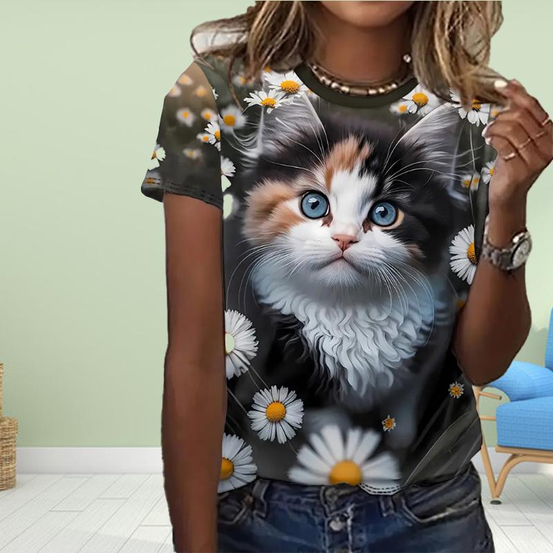 Модная женская футболка с принтом кошки, забавная повседневная футболка с круглым вырезом и короткими рукавами, летняя женская футболка 8XL
Модная женская футболка с принтом кошки, забавная повседневная футболка с круглым вырезом и короткими рукавами, летняя женская футболка 8XL
