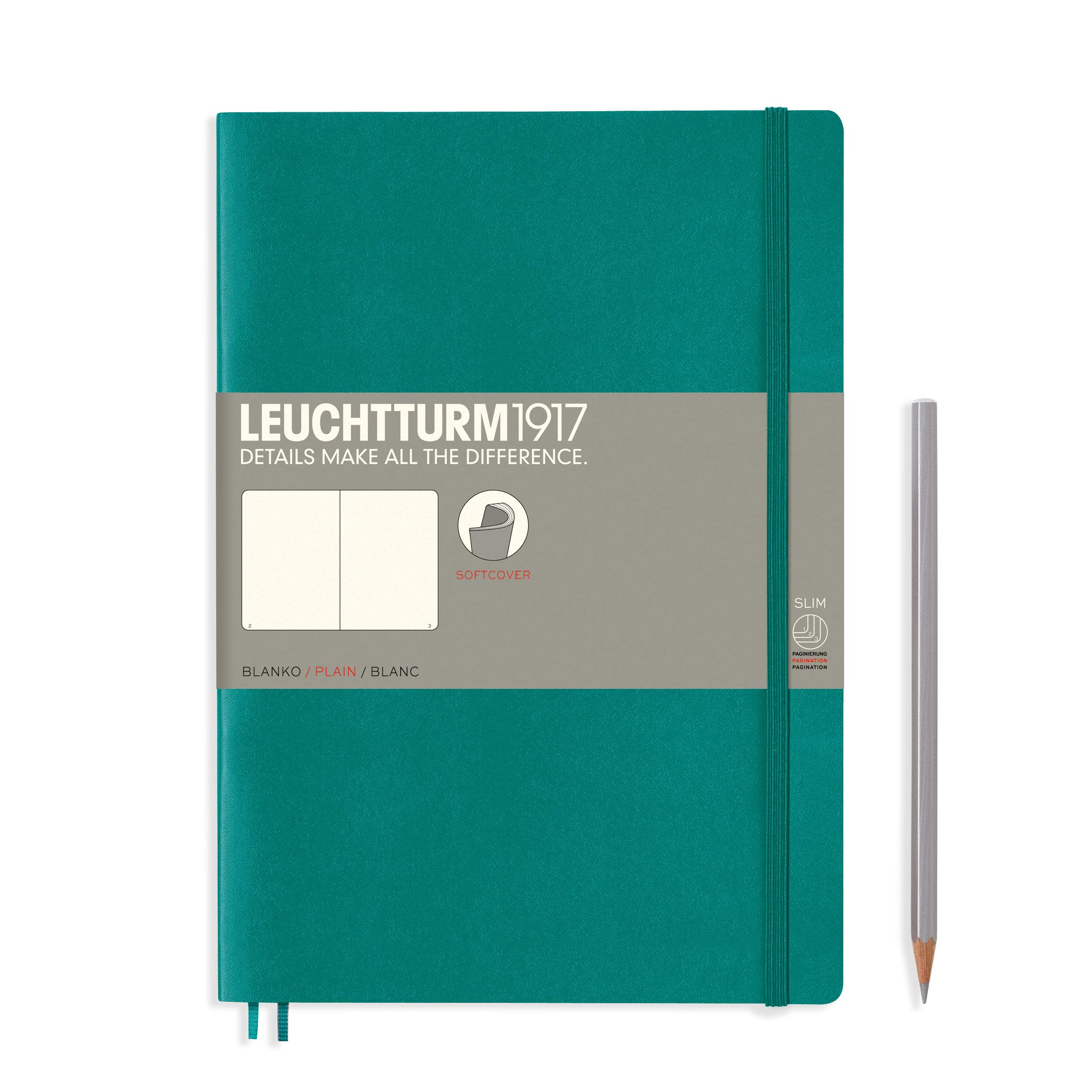 LEUCHTTURM1917 Notebook B5 Plain Softcover Emerald 355293
LEUCHTTURM1917 Notebook B5 Plain Softcover Emerald 355293