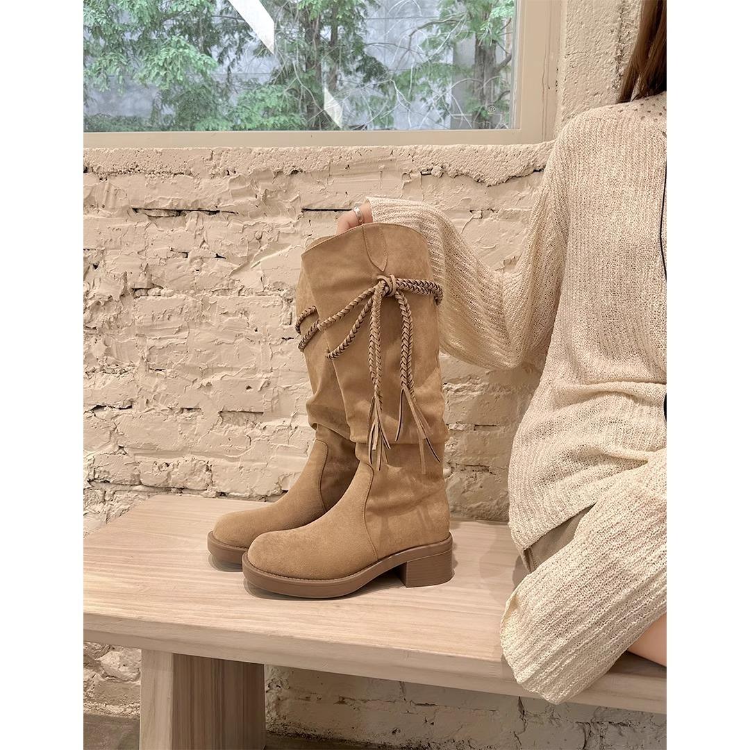 Su Yinyin has the same retro fringed thick heel medium and high boots women s round head versatile western cowboy boots women s stacking boots 40 хаки
Su Yinyin has the same retro fringed thick heel medium and high boots women s round head versatile western cowboy boots women s stacking boots 40 хаки