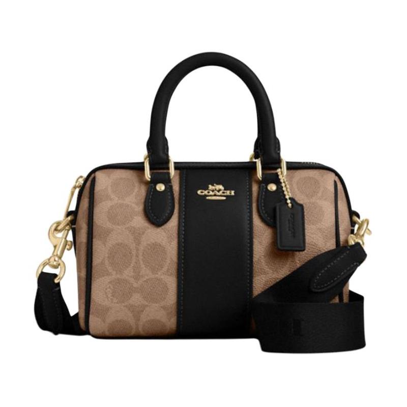 COACH Rowan 18 Logo Zip Closure Faux Leather Boston Bag Crossbody Shoulder Handbag Small Women s Tan and Black чорний
COACH Rowan 18 Logo Zip Closure Faux Leather Boston Bag Crossbody Shoulder Handbag Small Women s Tan and Black чорний