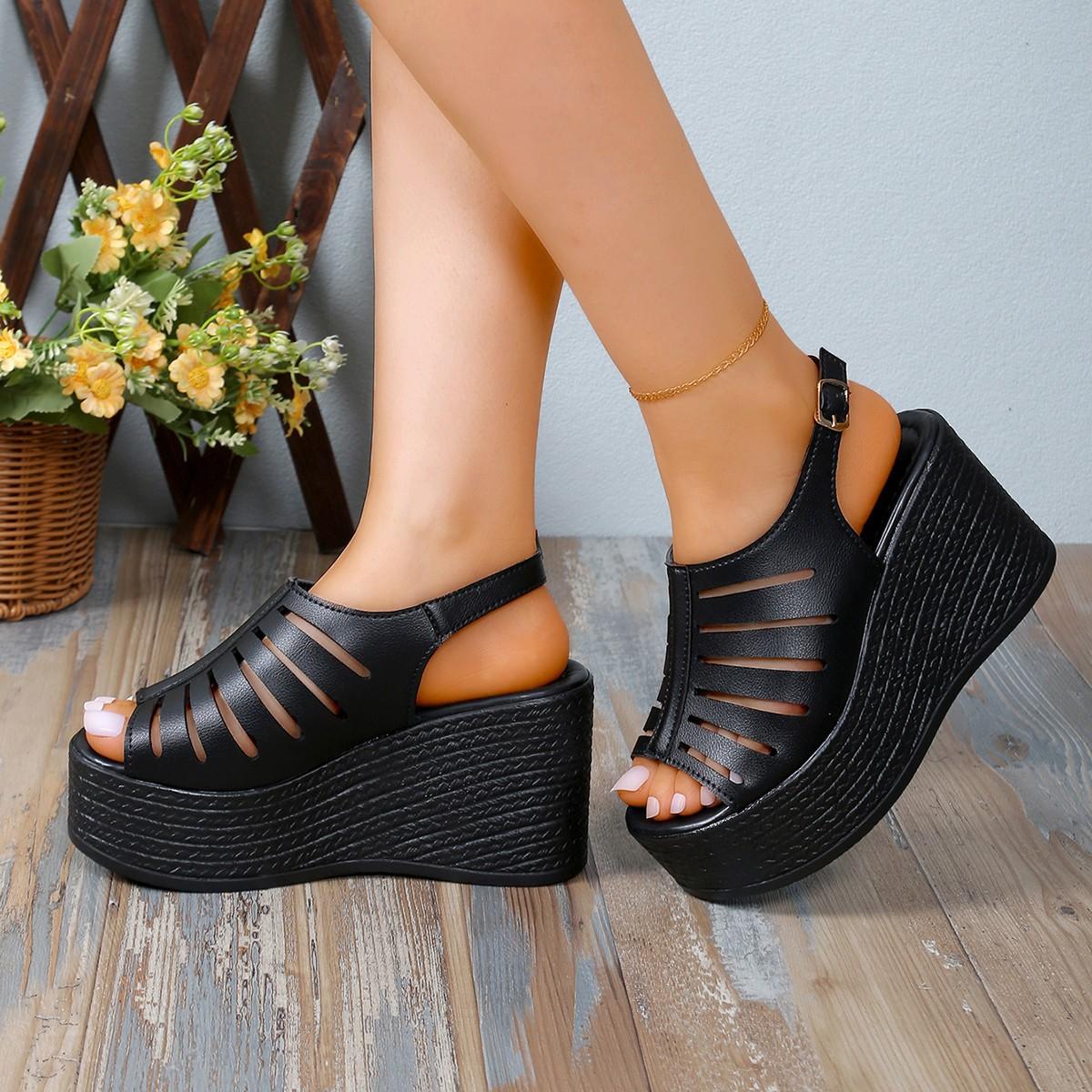 2025 new fish mouth high heel wedge Roman sandals summer platform muffin waterproof table versatile large size sandals 43 чорний
2025 new fish mouth high heel wedge Roman sandals summer platform muffin waterproof table versatile large size sandals 43 чорний
