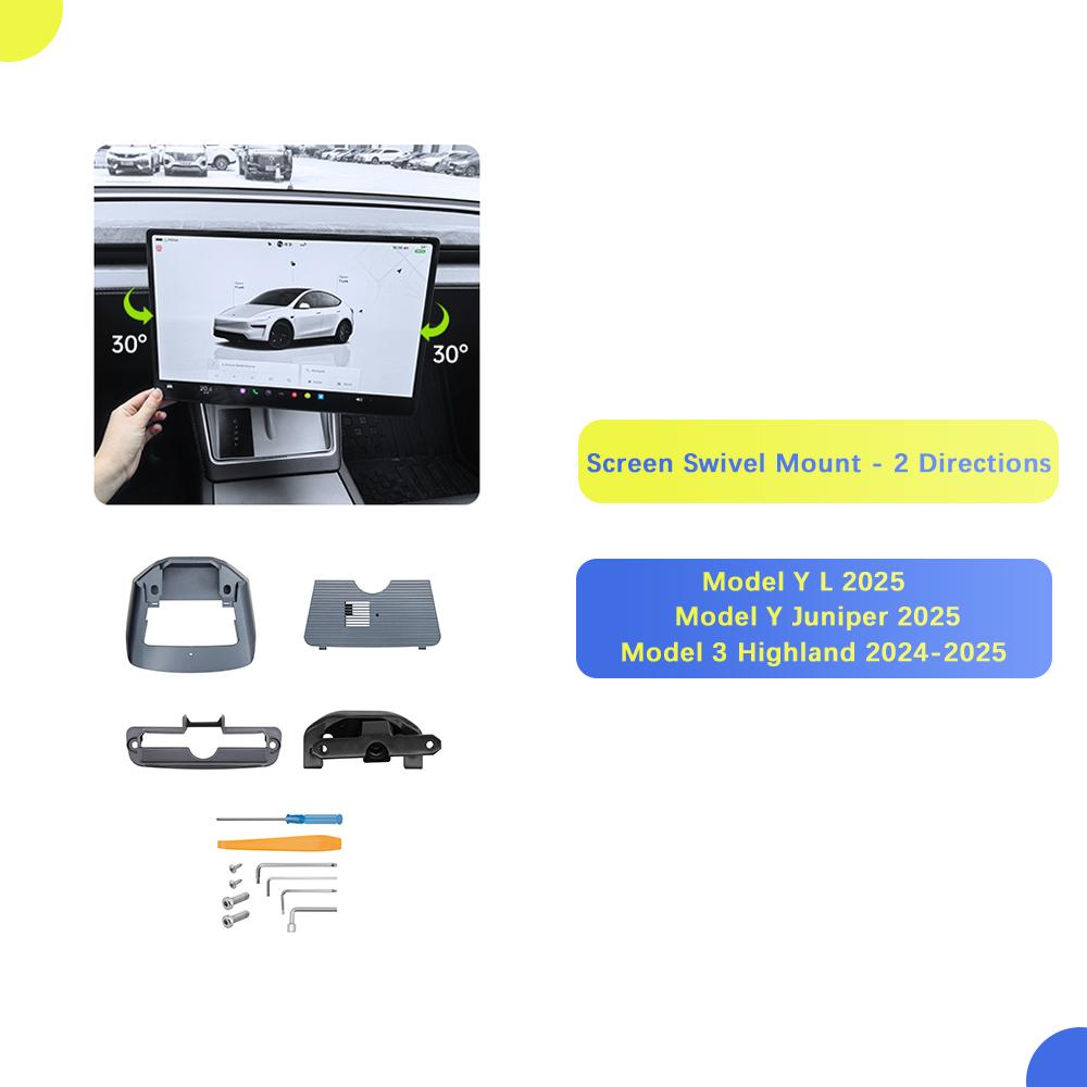 Screen Swivel Mount for Tesla Model Juniper Model Y L Model 3 Highland 4 Direction Adjustment Tilt GPS Rotating Bracket Kit 2 Direction
Screen Swivel Mount for Tesla Model Juniper Model Y L Model 3 Highland 4 Direction Adjustment Tilt GPS Rotating Bracket Kit 2 Direction