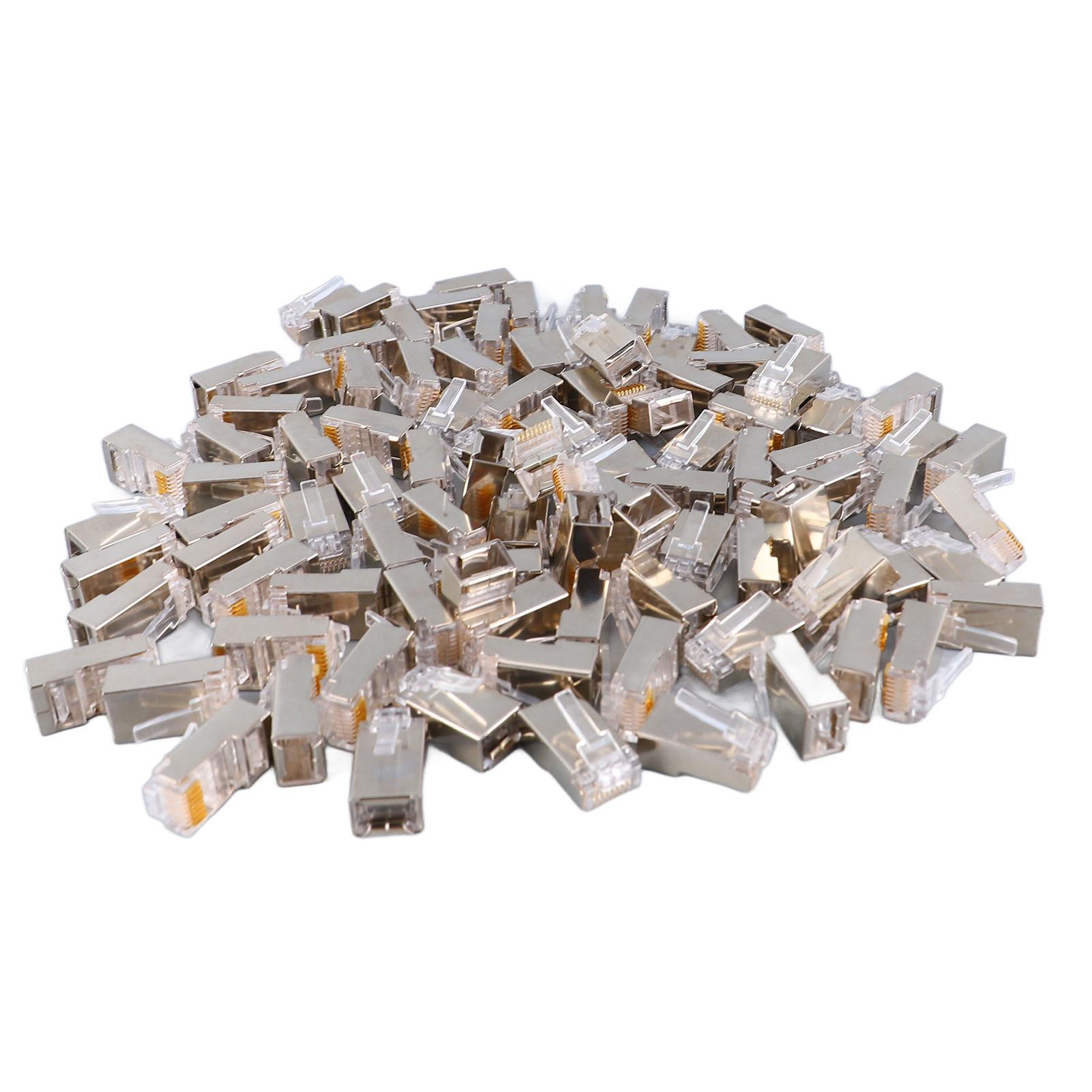 100Pcs CAT6 RJ45 Metal Shielded Connector Safe Reliable Net Shielded RJ45 End Connector Kit
100Pcs CAT6 RJ45 Metal Shielded Connector Safe Reliable Net Shielded RJ45 End Connector Kit
