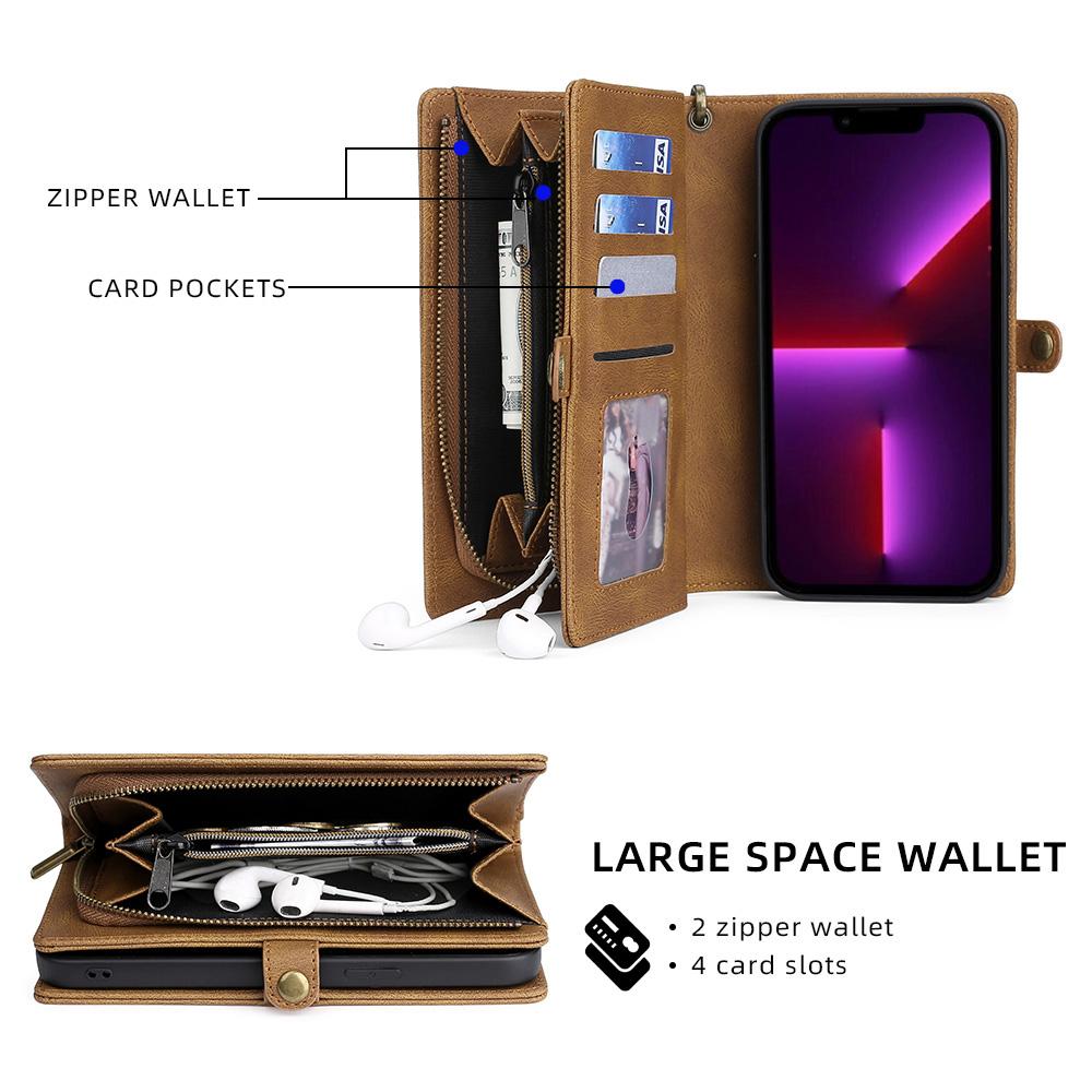 MEGSHI 017 Series For iPhone 15 Pro Max Zipper Pocket Wallet Leather Cover Magnetic Detachable Phone Case Brown
MEGSHI 017 Series For iPhone 15 Pro Max Zipper Pocket Wallet Leather Cover Magnetic Detachable Phone Case Brown