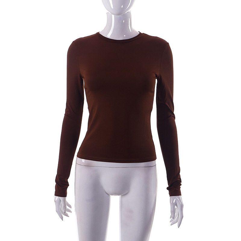 M22Tp636 European and American Women s Clothing Spring New Style Amazon Best-Selling Solid Color Round Neck Long-Sleeved Basic T-Shirt Top Dark Brown M
M22Tp636 European and American Women s Clothing Spring New Style Amazon Best-Selling Solid Color Round Neck Long-Sleeved Basic T-Shirt Top Dark Brown M