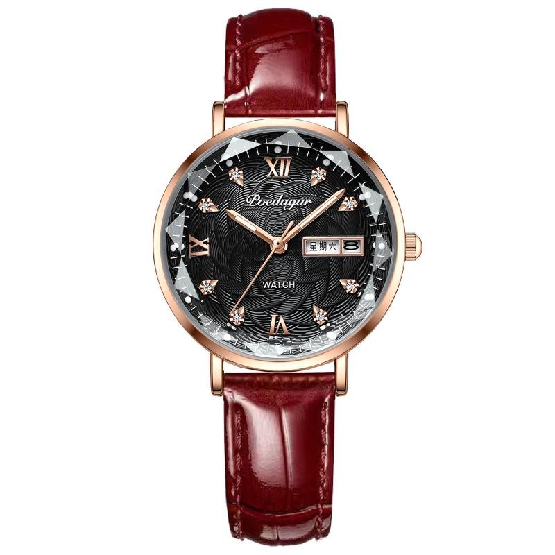 Top Brand Waterproof Luminous Women s Watch Korean Style Fashionable Ultra-thin Double Calendar Diamond-encrusted Quartz Watch
Top Brand Waterproof Luminous Women s Watch Korean Style Fashionable Ultra-thin Double Calendar Diamond-encrusted Quartz Watch