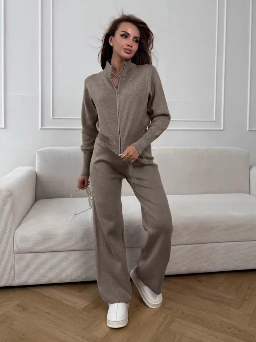 Women s Knitted Ribbed Zip Up Sweatshirt and Wide Leg Trousers Set In Pink L світло-коричневого кольору
Women s Knitted Ribbed Zip Up Sweatshirt and Wide Leg Trousers Set In Pink L світло-коричневого кольору