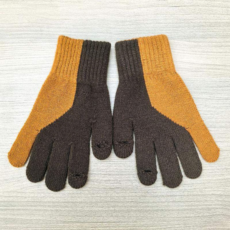 Перчатки с сенсорным экраном в корейском стиле, цветные, без пальцев, милые вязаные, на флисовой подкладке, толстые, теплые, зимние, ветрозащитные A4