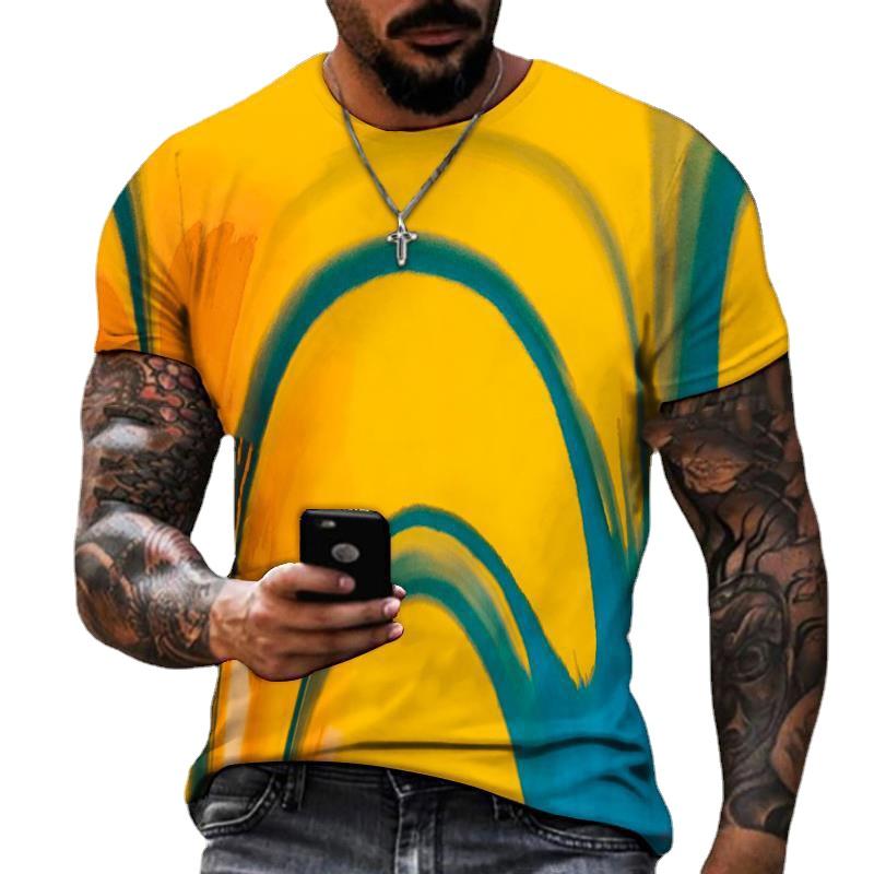 Летняя мужская футболка с 3D принтом, свободные топы с круглым вырезом и короткими рукавами для мужчин 
Летняя мужская футболка с 3D принтом, свободные топы с круглым вырезом и короткими рукавами для мужчин