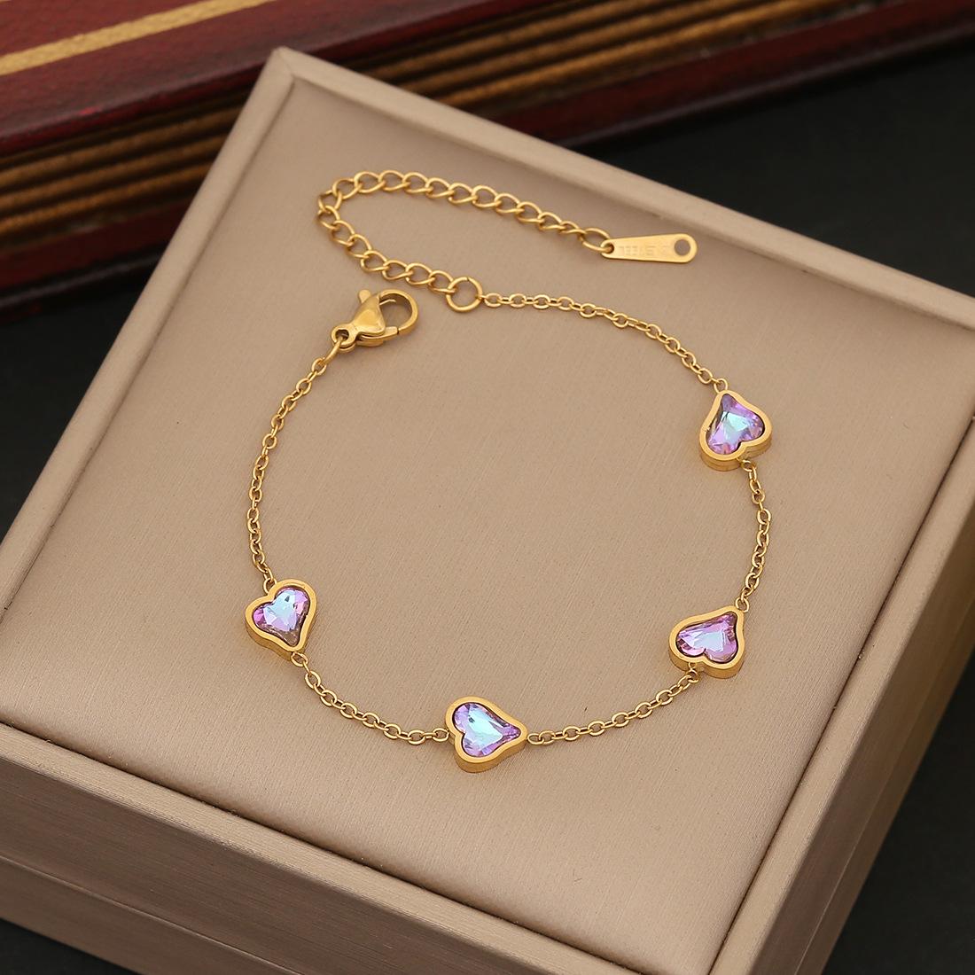 New Cross-border Jewelry Purple Heart Bracelet Stainless Steel Butterfly Bracelet Instagram Style Hand Jewelry
New Cross-border Jewelry Purple Heart Bracelet Stainless Steel Butterfly Bracelet Instagram Style Hand Jewelry