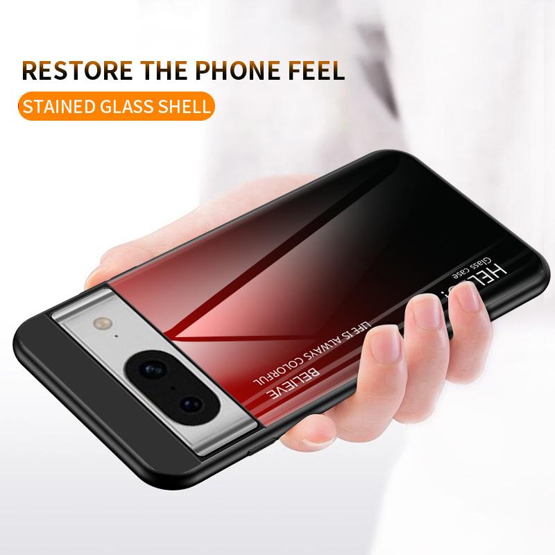 For Google Pixel 8 Tempered Glass Phone Case Gradient Shockproof PC+TPU Protective Cover Gradient Rose
For Google Pixel 8 Tempered Glass Phone Case Gradient Shockproof PC+TPU Protective Cover Gradient Rose