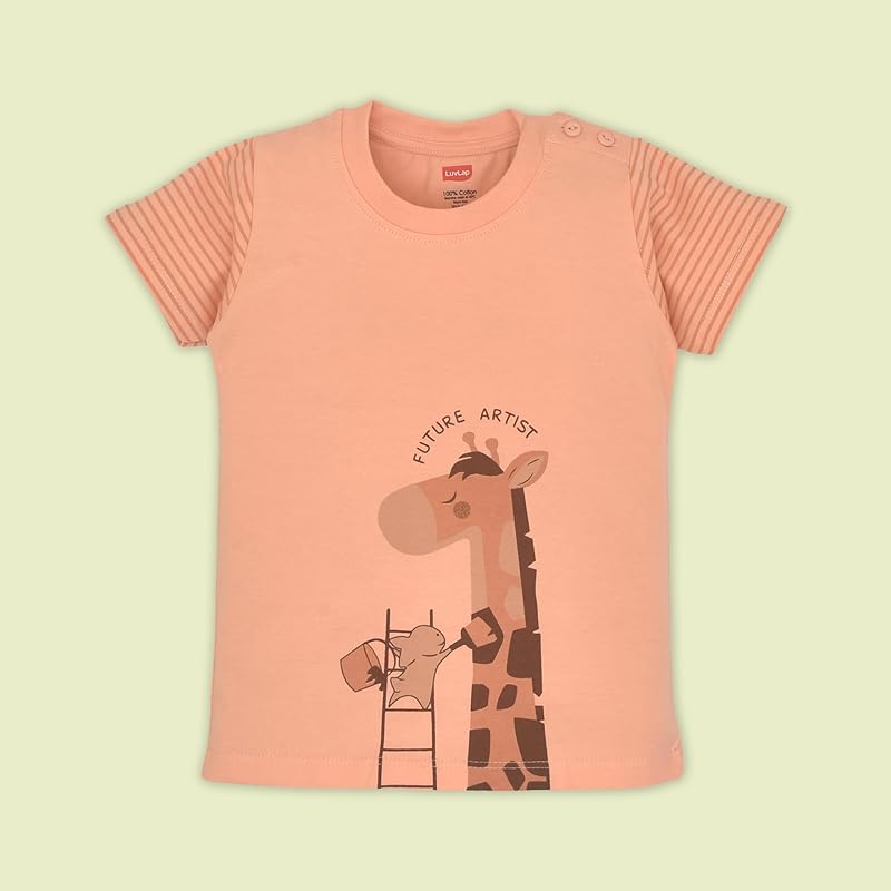 Luvlap Boys Cotton Cartoon Regular Fit T-Shirt (903693_Pastel Green, Powder Blue, Peach 3 To 6 Months) 46176
Luvlap Boys Cotton Cartoon Regular Fit T-Shirt (903693_Pastel Green, Powder Blue, Peach 3 To 6 Months) 46176