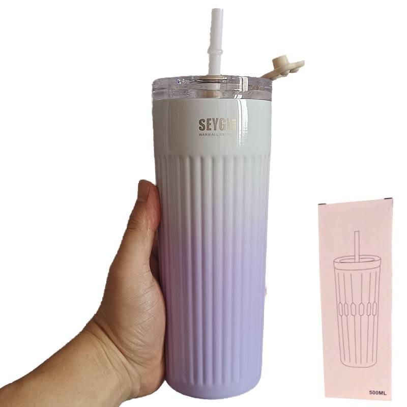Color 500ml Gradient Stainless Steel Straw Thermos Cup Large Capacity Mug Coffee фиолетовый
Color 500ml Gradient Stainless Steel Straw Thermos Cup Large Capacity Mug Coffee фиолетовый