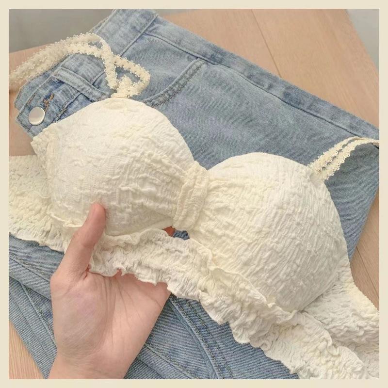 Cream White Lace Ruffled Bra with Padded Cups and Adjustable Straps S белый
Cream White Lace Ruffled Bra with Padded Cups and Adjustable Straps S белый