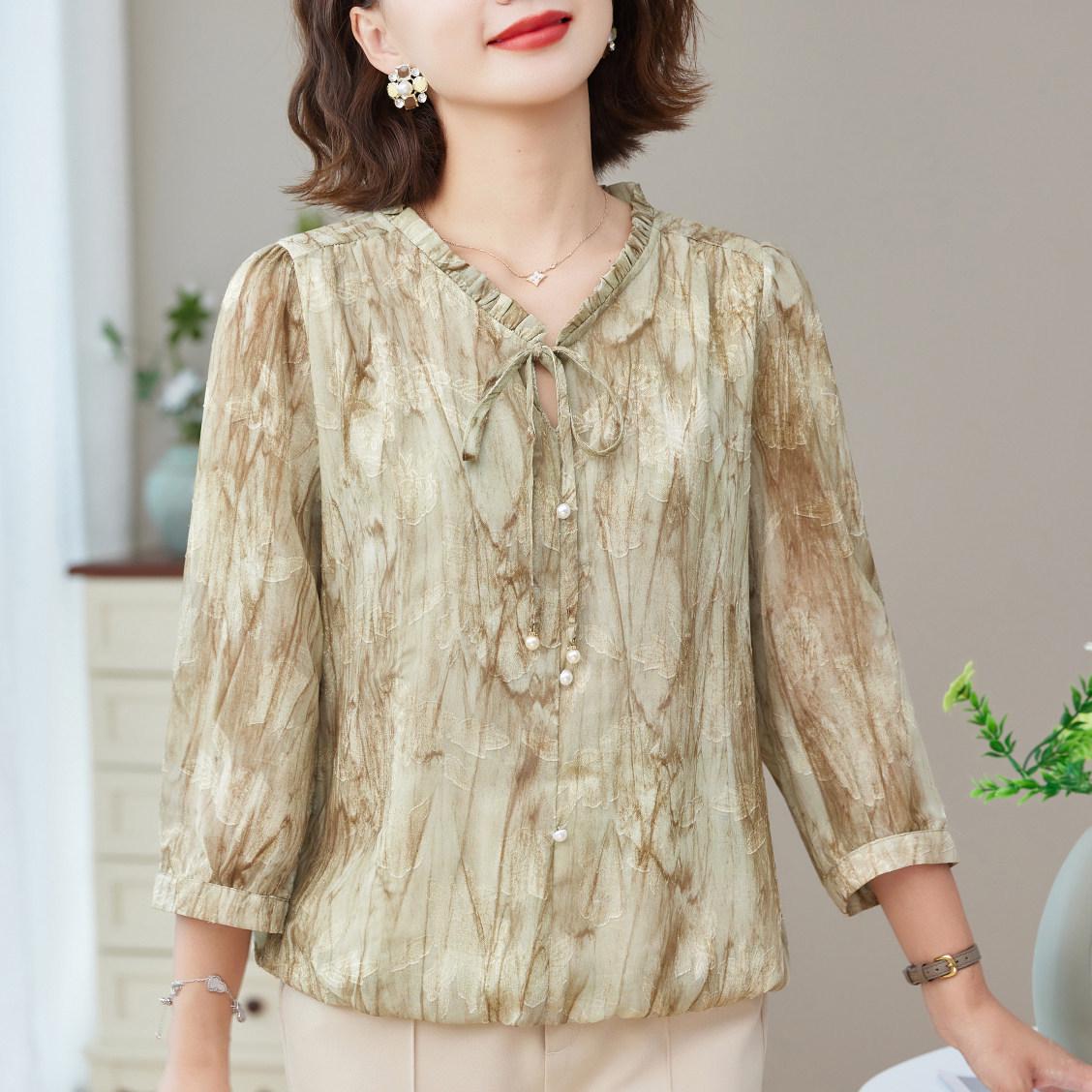2026 Elegant Chiffon Blouse with Gauze Sleeves for Middle-Aged & Seniors - Perfect for Spring, Summer, Early Autumn 2XL - for 120-135 jin
2026 Elegant Chiffon Blouse with Gauze Sleeves for Middle-Aged & Seniors - Perfect for Spring, Summer, Early Autumn 2XL - for 120-135 jin