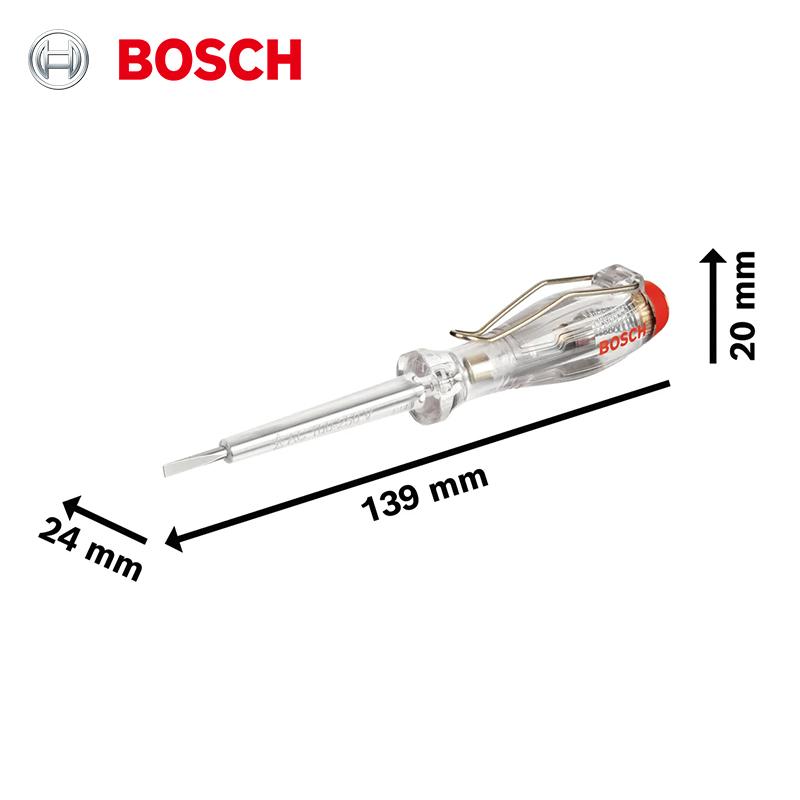 Bosch Voltage Tester VDE Screwdriver SL3 Ergonomic anti-slip handle with portable pocket clip for secure carrying
Bosch Voltage Tester VDE Screwdriver SL3 Ergonomic anti-slip handle with portable pocket clip for secure carrying