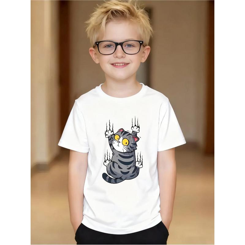 European sizes Playful Fluffy Gray Cat Print Polyester Kids T-Shirt - Breathable & Sweat-Wicking! White T-Shirt with Cute Fluffy Gray Cat 164cm
European sizes Playful Fluffy Gray Cat Print Polyester Kids T-Shirt - Breathable & Sweat-Wicking! White T-Shirt with Cute Fluffy Gray Cat 164cm