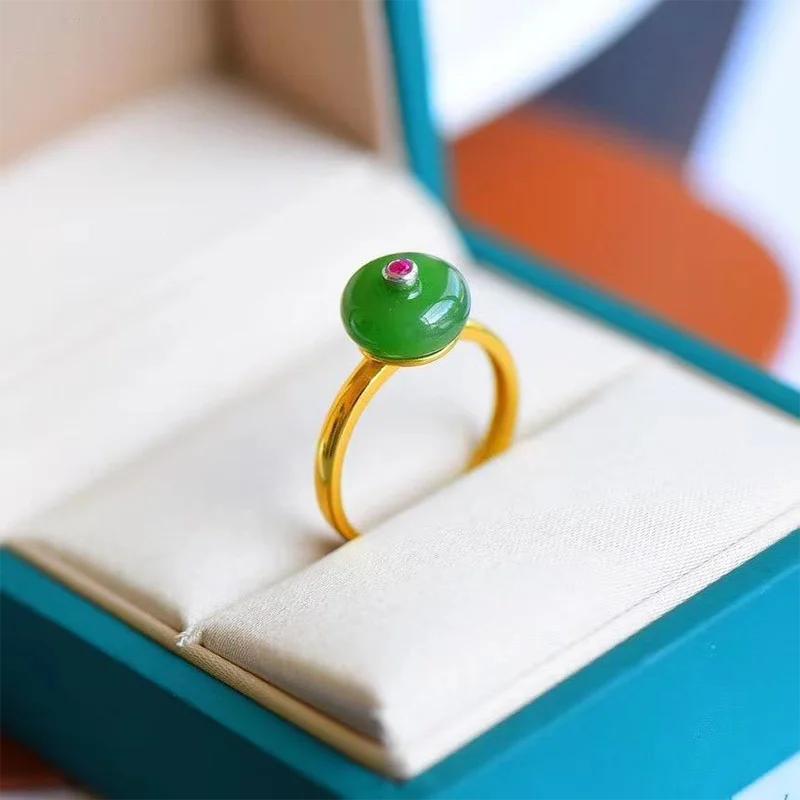 Original Design Inlaid New Natural Hetian Jasper Round Rings For Women Simple Exquisite Charm Jewelry Adjustable resizable
Original Design Inlaid New Natural Hetian Jasper Round Rings For Women Simple Exquisite Charm Jewelry Adjustable resizable