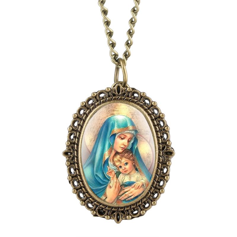 Immaculate Catholic Blessed Virgin Mary Quartz Pocket Watch Souvenir Pendant Necklace Clock Gifts for Women as Collectibles
Immaculate Catholic Blessed Virgin Mary Quartz Pocket Watch Souvenir Pendant Necklace Clock Gifts for Women as Collectibles