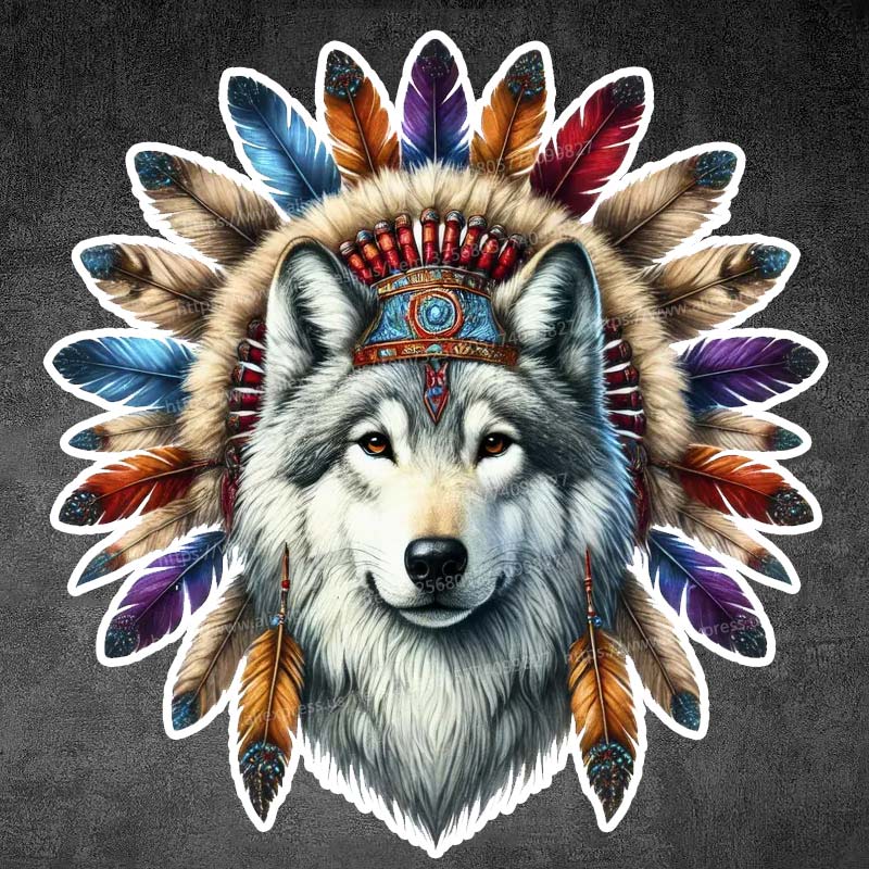 Wolf in Indian Headdress Car Sticker Art Tribal Wolf Native American Art Vinyl Waterproof Outdoor Bumper Window Laptop Y194 G-15cm Longest Side
Wolf in Indian Headdress Car Sticker Art Tribal Wolf Native American Art Vinyl Waterproof Outdoor Bumper Window Laptop Y194 G-15cm Longest Side