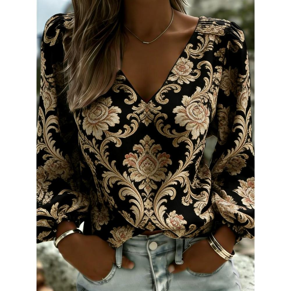 Summer and spring new women s printed casual V-neck long-sleeved loose-fitting casual top, suitable for home leisure wear and outdoor wear. S чёрный
Summer and spring new women s printed casual V-neck long-sleeved loose-fitting casual top, suitable for home leisure wear and outdoor wear. S чёрный