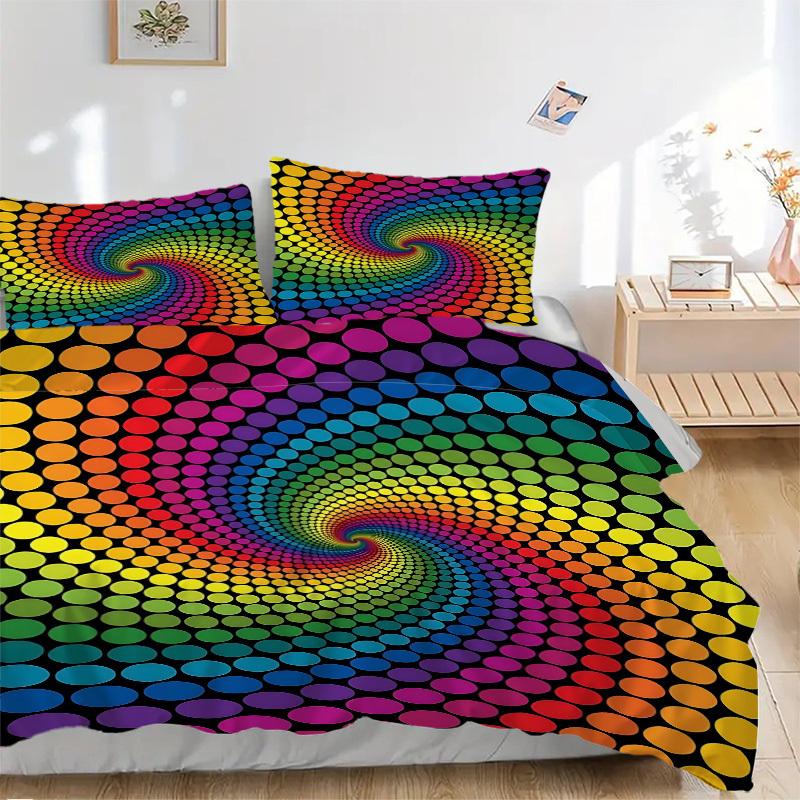 3pcs Rainbow Spiral Dots Duvet Cover Set - Includes 1 Duvet Cover and 2 Pillowcases, No Quilt Core, All-Season Home Decor yy251111062 135x200cm
3pcs Rainbow Spiral Dots Duvet Cover Set - Includes 1 Duvet Cover and 2 Pillowcases, No Quilt Core, All-Season Home Decor yy251111062 135x200cm