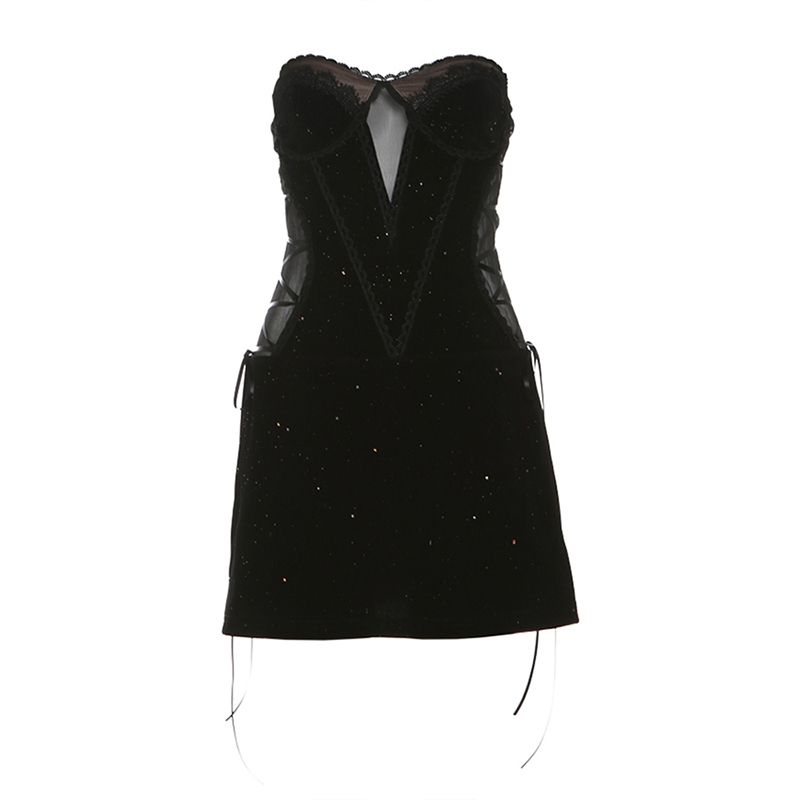 # Sisjuly# Stylish Brin Sequin Heart Tube Top Dress Mesh Hollow Patchwork Sexy Women s Short Skirt Black S
# Sisjuly# Stylish Brin Sequin Heart Tube Top Dress Mesh Hollow Patchwork Sexy Women s Short Skirt Black S