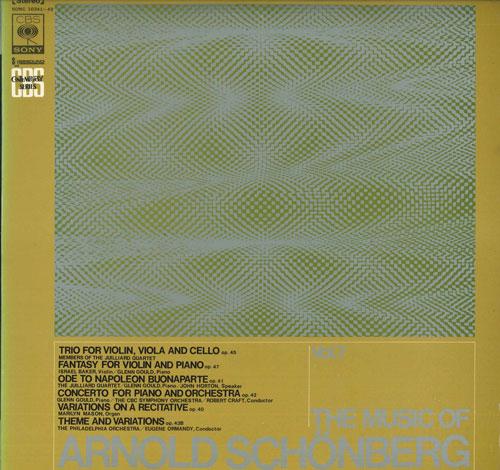 LP Record VARIOUS - Music Of Arnold Schonberg Vol.7 SONC1034142PROM CBS/SONY Japan Classical Used
LP Record VARIOUS - Music Of Arnold Schonberg Vol.7 SONC1034142PROM CBS/SONY Japan Classical Used
