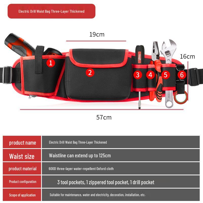 Поясная сумка электрика для инструментов для строительства и ремонта
Поясная сумка электрика для инструментов для строительства и ремонта