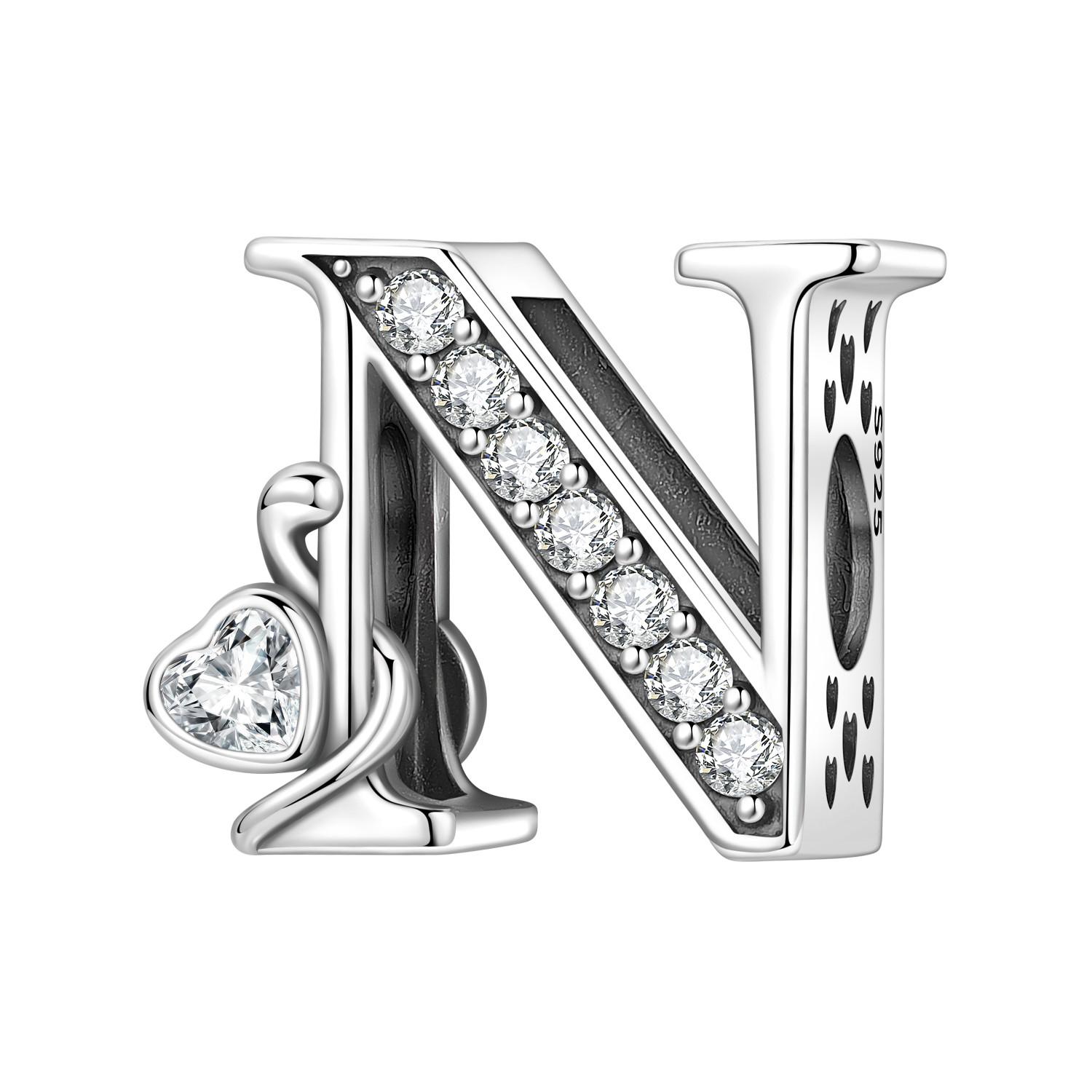 New 925 Silver Zircon Scroll Heart Pattern 26 Letter Bead Charms for Women Fit DIY Bracelet Necklace Jewelry Gift
New 925 Silver Zircon Scroll Heart Pattern 26 Letter Bead Charms for Women Fit DIY Bracelet Necklace Jewelry Gift