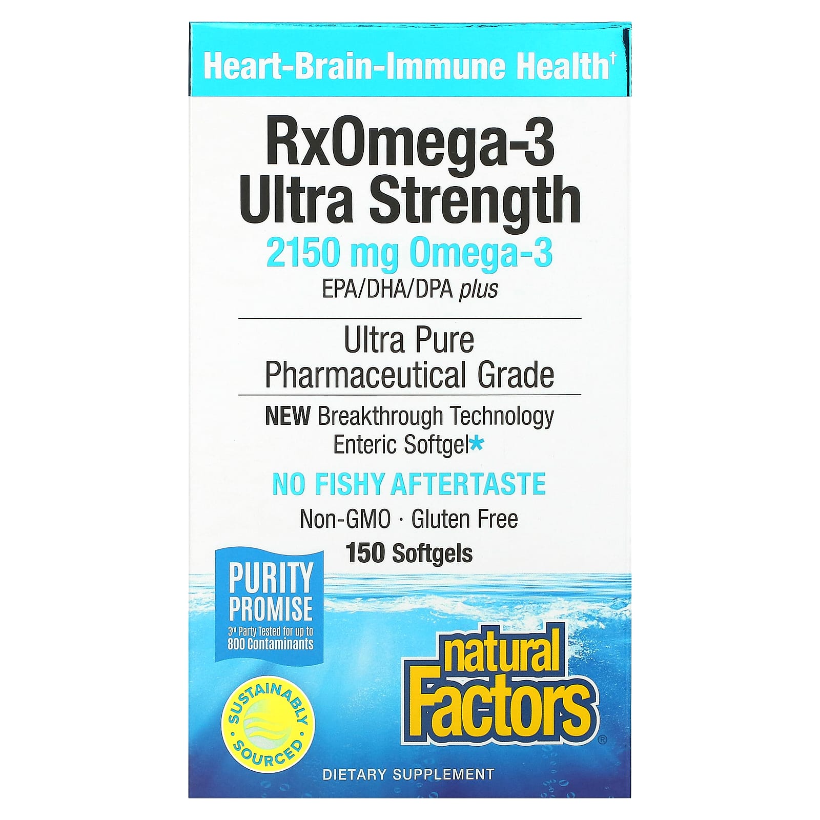 Natural Factors, RxOmega-3 Ultra Strength, 2,150mg, 150 softgels (1,075mg per softgel)
Natural Factors, RxOmega-3 Ultra Strength, 2,150mg, 150 softgels (1,075mg per softgel)