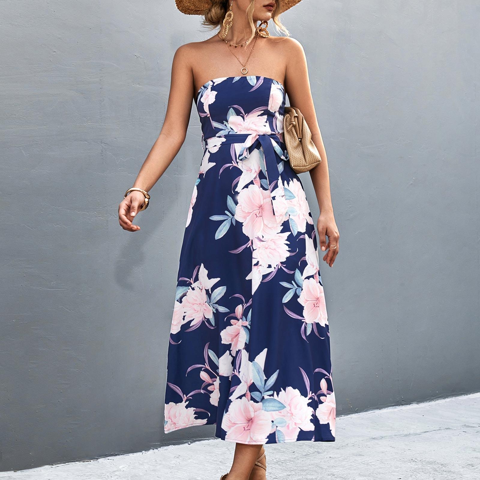 Женское платье с цветочным принтом и сексуальное платье без бретелек с открытыми плечами и высоким поясом M тёмно-синий
Женское платье с цветочным принтом и сексуальное платье без бретелек с открытыми плечами и высоким поясом M тёмно-синий