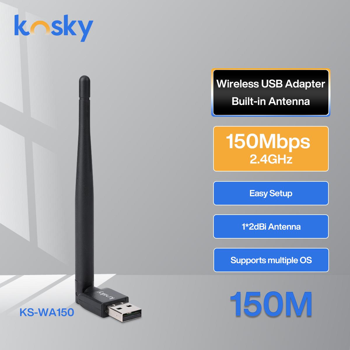 Kosky 150Mbps Wifi Adapter, 2.4Ghz, USB2.0, Boost Your Internet Speed with150Mbps 2.4Ghz Wireless USB Wifi Adapter чорний
Kosky 150Mbps Wifi Adapter, 2.4Ghz, USB2.0, Boost Your Internet Speed with150Mbps 2.4Ghz Wireless USB Wifi Adapter чорний