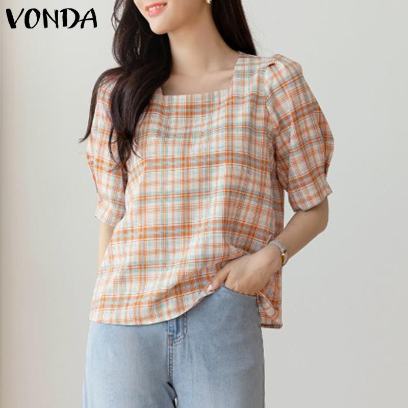 VONDA женская летняя однотонная клетчатая блузка с квадратным вырезом и короткими рукавами
VONDA женская летняя однотонная клетчатая блузка с квадратным вырезом и короткими рукавами